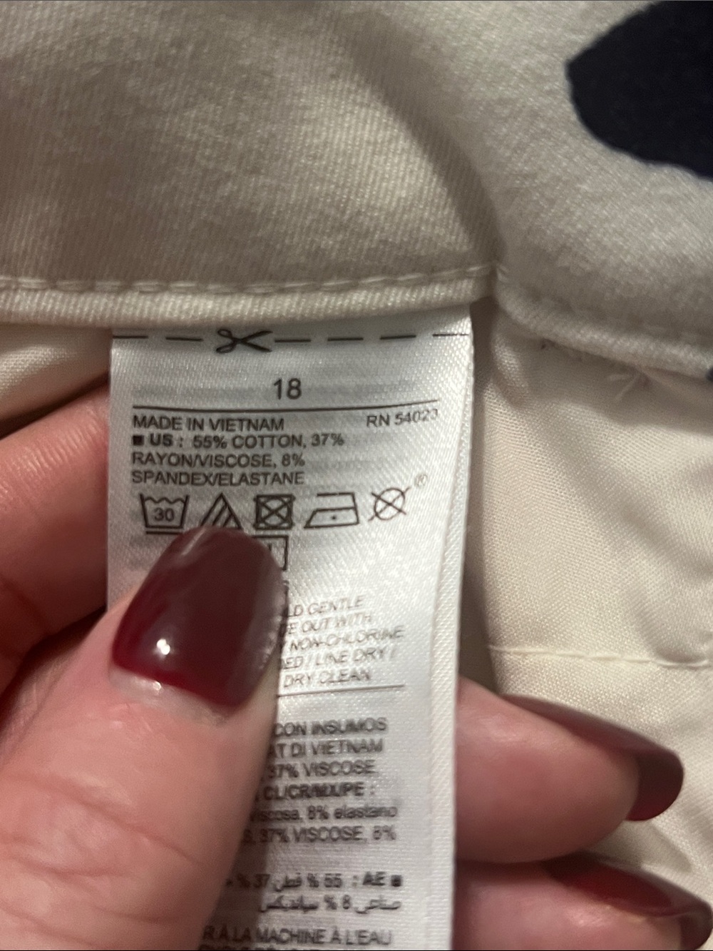 Old navy pixie floral Pants in off white Pink, navy & Gold - Picture 5 of 5